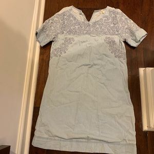 Forever 21 Chambray Dress Embroidered